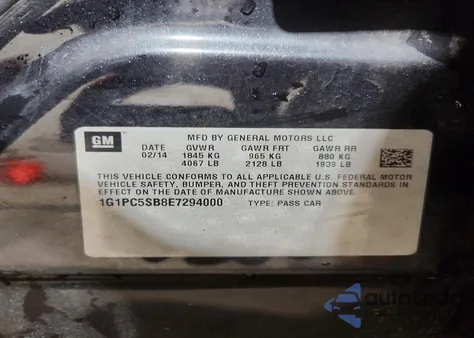 2014 Chevrolet Cruze Lt from USA, damaged, VIN 1G1PC5SB8E7294000